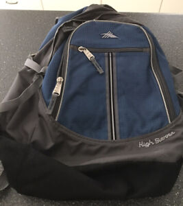 High Sierra Blue/Grey Backpack Multiple Pockets Suspension Strap System Preowned