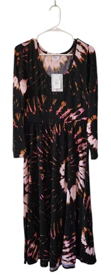 Lularoe галстук краситель маленький Ryane платье S акварель розовый оранжевый черный новый! - Изображение 1 из 3