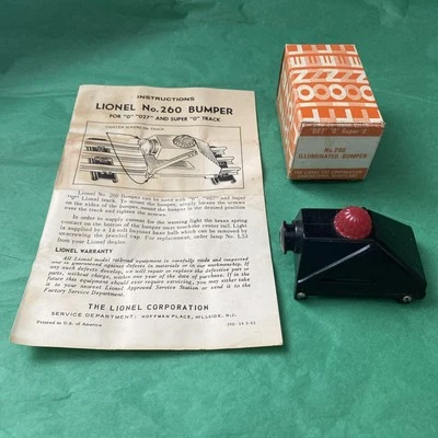 Lionel Postwar 260B Illuminated Track Bumper Hagerstown Box Instructions 1968-69 - Image 1 of 4