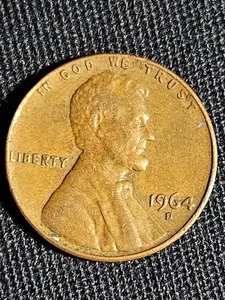 1964 D Penny Errors, Close AM, Letters On Rim, 95% Copper - Picture 1 of 11