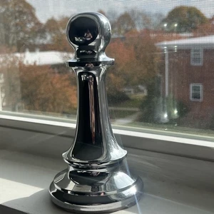 SAMMLER RESTAURIERUNGSBESCHLÄGE Chrom OVERSIZED PAWN SCHACH Stück TÜRSTOPPER 8,5" - Bild 1 von 15