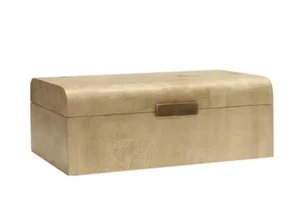 Worlds Away Burl Wood Box With Antique Brass Detail - Picture 1 of 2