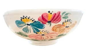 Vintage RANSBURG handbemalte mehrfarbige FLORAL Keramik FUSSSCHALE - 11,25 Zoll - Bild 1 von 24