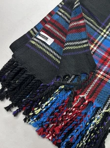 Talbots Multicolor Tartan Plaid Fringe Throw Blanket Scarf Acrylic Wrap - Picture 1 of 8