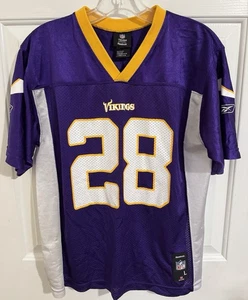 Reebok Minnesota Vikings #28 Peterson NFL Jersey Youth Size Large 14-16, Purple - Picture 1 of 5