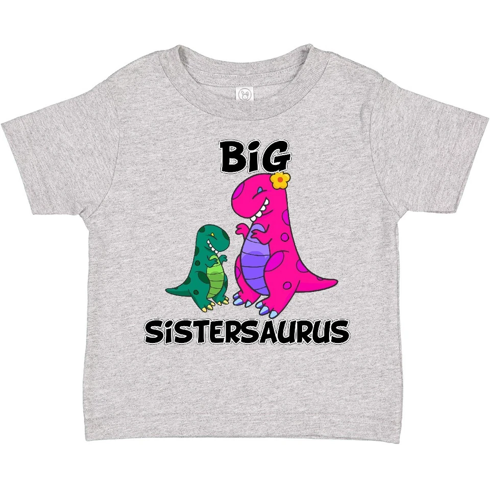 Camiseta Inktastic Big Sistersaurus Niño Pequeño Dinosaurio Hermana Rosa Niño Niño Foto 1 de 1