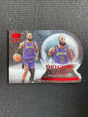 LeBron James 2022-23 Panini Crown Royale Sno Globe Die Cut Red /49 #3 - Image 1 of 2