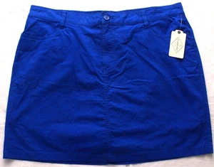St. John's Bay Baumwolle-Elasthan blau Skort, Größe 16, Bund 37", NEU - Bild 1 von 3