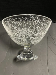 Cristal J. G. Durand Frankreich große geätzte Kristall Herzstück Obst/Süßigkeiten Schale - Bild 1 von 13
