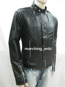 TAILOR CUSTOM MADE DESIGNER DAFT PUNK 100% real leather jacket ROCK ALL SIZE MEN - Picture 1 of 4