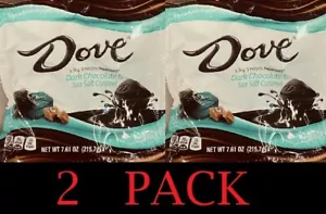 Dove Dark Chocolate & Sea Salt Caramel Smooth Promises Candy Bag 7.61 Oz 2 PACK - Picture 1 of 3