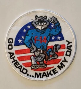 Navy F-14 Tomcat Fighter Patch, "Go Ahead...Make My Day" (4" pollici) - Foto 1 di 2