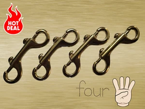 Solid Brass Double End Trigger Bolt Snaps (4 Count) 4" 57 SWL Resist Corrosion - Picture 1 of 6