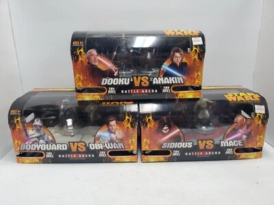3x Star Wars ROTS Battle Arena Count Dooku Anakin Skywalker Sidius Windu Obi-Wan - Image 1 of 4