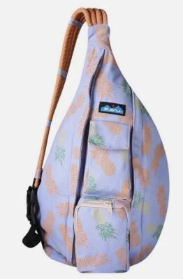 Kavu Rope Bag Canvas Sling Backpack Pineapple Pirouette Pastel Unisex 20x11 - Image 1 of 4
