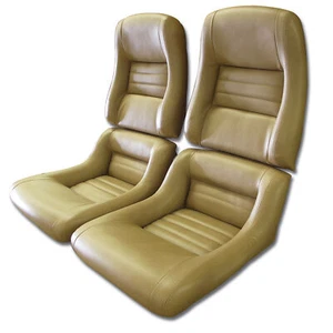 Corvette C3 "Leather-Like" Vinyl Seat Covers Camel 2" Bolster 1981-1982 - Picture 1 of 6