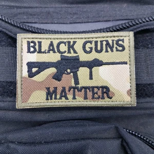 BLACK GUNS MATTER USA ARMY TACTICAL MILITARY HOOK LOOP PATCH FOREST CP BADGE - Picture 1 of 3