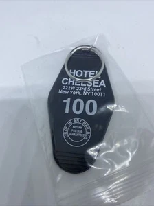 Hotel Chelsea New York, NY Keychain Key Tag Room 100 Black - Picture 1 of 3