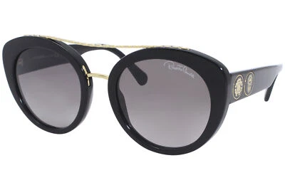 Roberto Cavalli RC1128 01B Sunglasses Women's Black-Gold/Grey Gradient Lens 54mm - Image 1 of 4