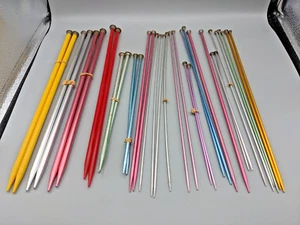 Stricknadel Paar Vintage Boye Susan Bates Zephr Metall Made in USA Posten von 17 - Bild 1 von 2