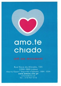 Amo-te Chiado Unused Portuguese Rack Card Free Card Advertising Postcard - Picture 1 of 2