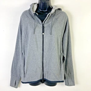 Athleta L Sentry Anorak Chaqueta Sudadera con Capucha Gris Cremallera Bolsillo Elástico - Imagen 1 de 11