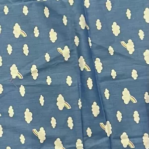 2 Yard Blue White Rainbow Cloud Cotton Printed Fabric 45” Width - Picture 1 of 2