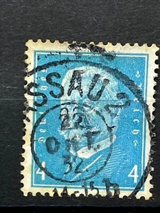 German Reich 1931 Hindenburg 4Pf blau-stamped* in PASSAU 2-Mi. 454 - Picture 1 of 1