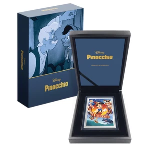 2024 Disney Poster Pinocchio Niue 10 dollars 5 oz silver coin silber Pinokkio - Foto 1 di 4