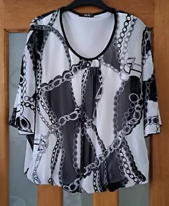 Quiz Chain Design Kimono Style Blouse Size 14 - Picture 1 of 8