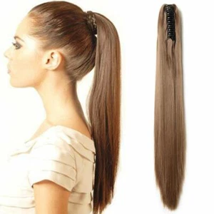 Extension Coda Capelli Lisci Clip Coda di Cavallo Finta con Pinza Ponytail Exten - Foto 1 di 1