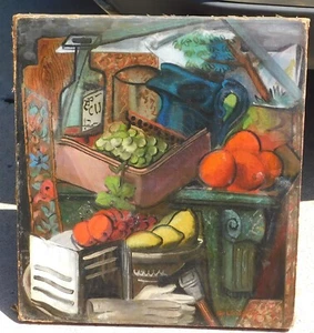 Fernand Longchamp b.1894 French Modernist , oil/canvas still life with fruit - Picture 1 of 5