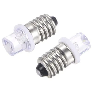 10Pcs E10 Screw Base LED Bulb DC6.3V 0.25W Hollow Head Mini Lights w Box White - Picture 1 of 7