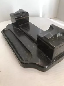 VINTAGE DOPPEL TINTENFASS SCHREIBTISCH Marmor FÜLLFEDERHALTER in sehr gutem Zustand. - Bild 1 von 13