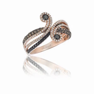 LeVian 14K Rose Gold G-H SI1 Chocolate Diamond 1.31 cts Ring Size 6.25 - Picture 1 of 4