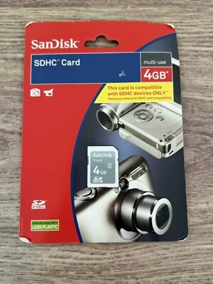 SanDisk 4GB Class 2 SDHC (Secure Digital HC) Card  SDSDB-4096-AW11WH - New - Image 1 of 3