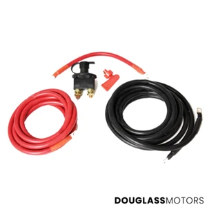 Extended Winch Cables 4m Red & Black and Isolator Switch by Terrafirma TF3309 - Picture 1 of 1