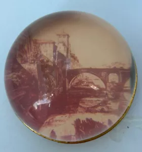 Vintage Antique Pictorial Bridge Desk Paperweight 4.75" - Picture 1 of 5
