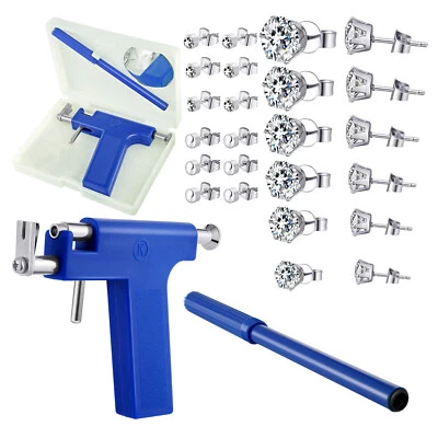 Professional Ear Piercing Gun Instrument Tool kit & Surgical steel Earring Studs - Image 1 of 4