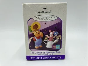 The Garden Of Piglet And Winnie The Pooh Hallmark 1998 Spring Ornament 2 Pc Set - Picture 1 of 2