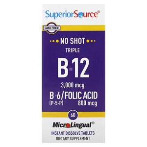Triple B-12, B-6, Folic Acid, 60 MicroLingual Instant Dissolve Tablets - Picture 1 of 3