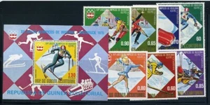 Winsbruck '76 Olympic Games - MNH Stamps and S/S Equatorial Guinea Skiing - Picture 1 of 1