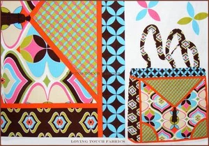 FABULOUS FASHION TOTE RETRO DESIGN FABRIC PANEL 36" X 44" - Picture 1 of 1