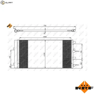 CONDENSER AIR CONDITIONING 35969 FOR RENAULT DACIA K9K858/856/884 1.5L 4cyl 1.5L - Image 1 of 4