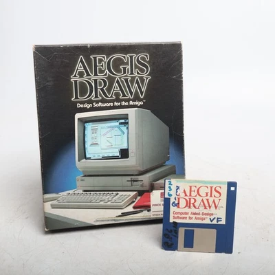 Vintage Aegis Draw Amiga CAD Box Manual Docs Box 1986 PaperDisk NO MANUALS - Image 1 of 4
