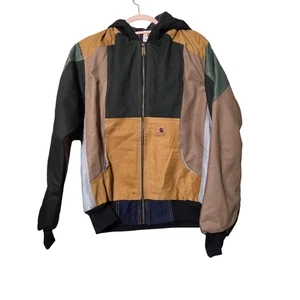 Carhartt Reworked Upcycled Canvas Patchwork Hoodie Jacke M Workwear Streetwear - Bild 1 von 8