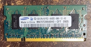 Samsung 1GB DDR2 RAM 2Rx16 PC2-6400S Laptop Memory - Picture 1 of 2