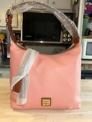 DOONEY & BOURKE Grano Guijarro PAIGE SAC HOBO/Bolso de Hombro ~ Rosa Pálido Nuevo Foto 1 de 4