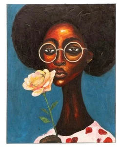 OLUWAKEMI OMOWAIRE Oil Painting “Aduke” Nigerian American Artist - Picture 1 of 2