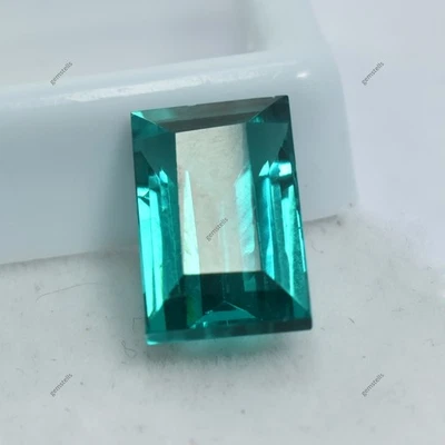 Genuine 10.10 Ct Natural Green Garnet Loose Gemstone Best Baguette Cut CERTIFIED - Image 1 of 4